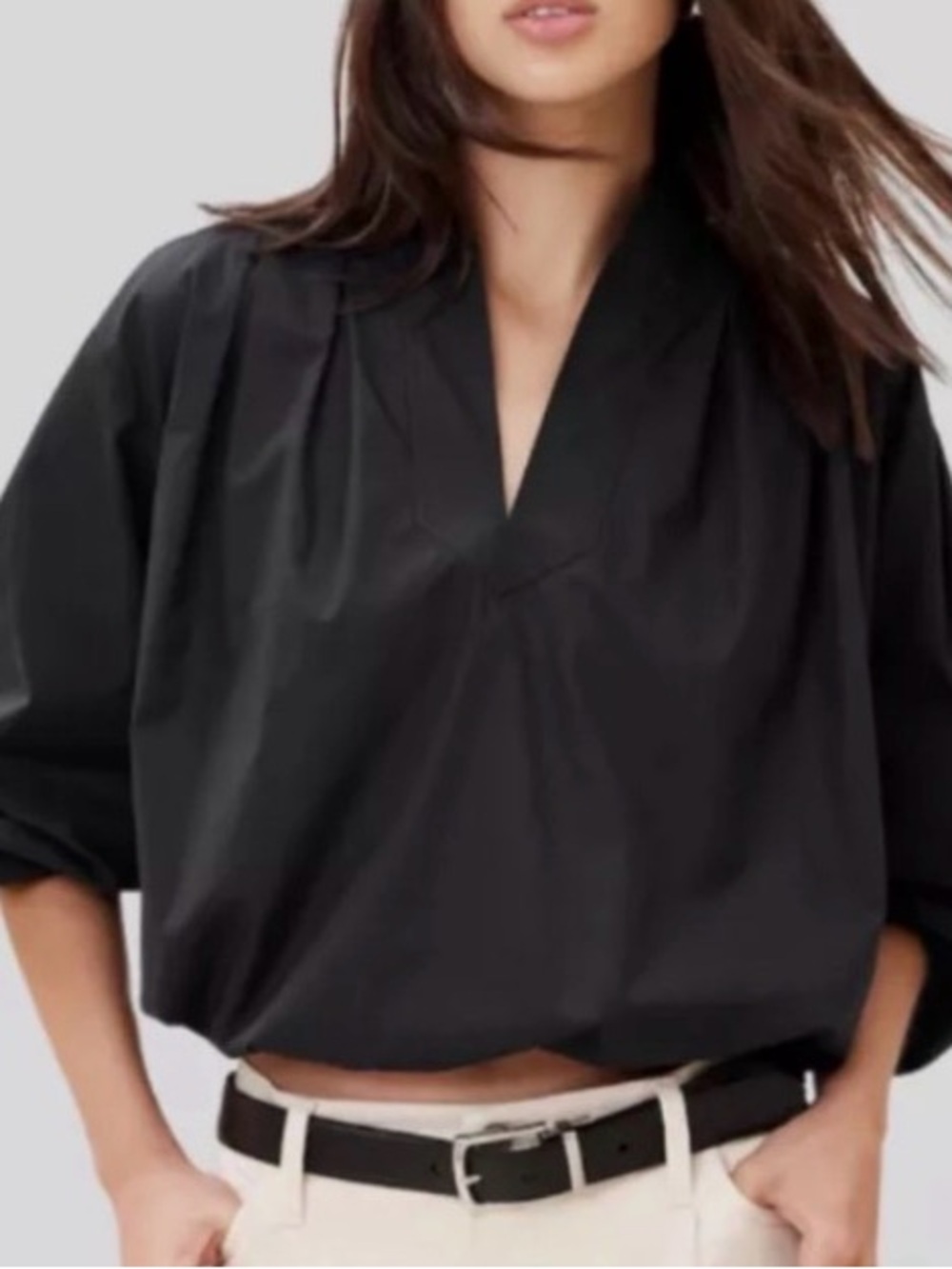 Banana Republic Poplin Bubble-Hem Blouse – Size Large